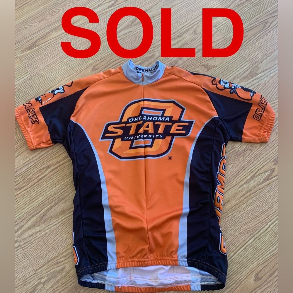 NCAA Oklahoma State Cowboys OSU Large Adrenaline Promo Cycling Bicycle Jersey